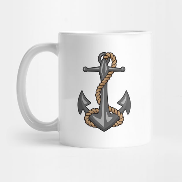 Classic Boat Anchor and Rope by hobrath